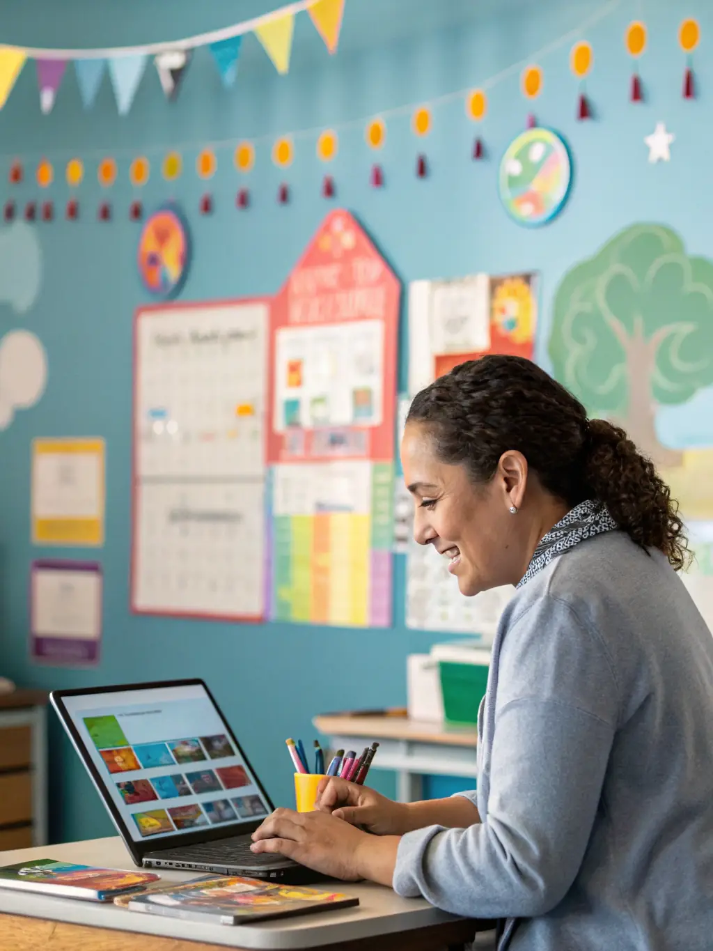 An instructor at WebAcademy guiding a student through a complex coding problem, emphasizing the school's supportive learning environment.